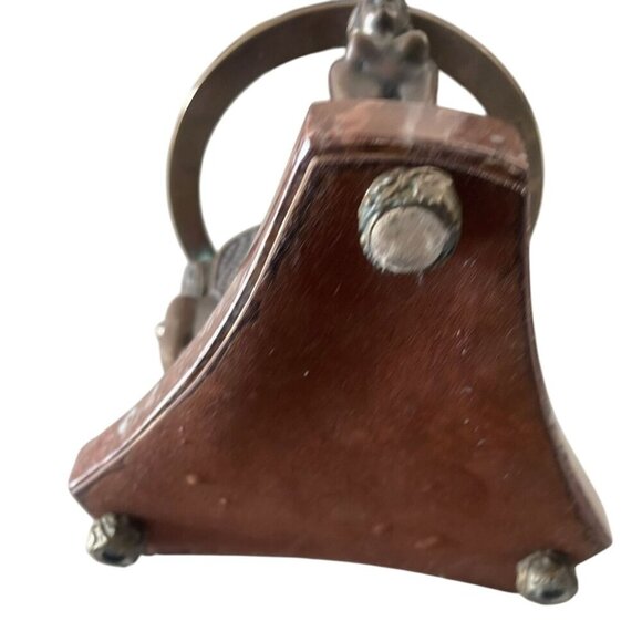 Winged Sphinx Egyptian Bronze Brass Statue Rare Marble Candle Holder Sculpture - Picture 16 of 16